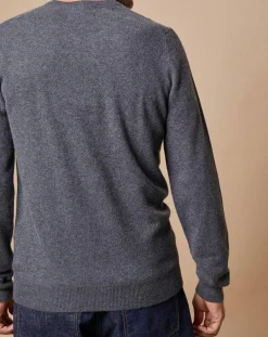 Pull 100% Cachemire Lucas col rond gris foncé