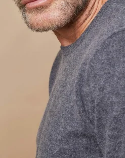 Pull 100% Cachemire Lucas col rond gris foncé