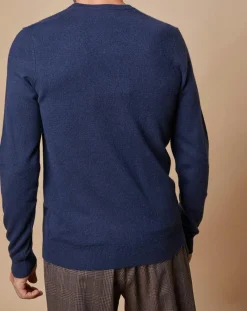 Pull 100% Cachemire Lucas col rond bleu marine