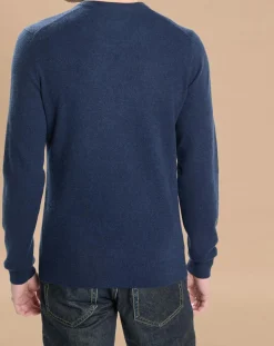 Pull 100% Cachemire Lucas col rond bleu marine