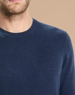 Pull 100% Cachemire Lucas col rond bleu marine