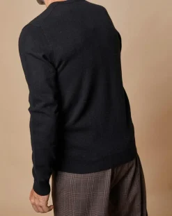 Pull 100% Cachemire Lucas col rond noir