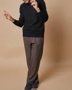 Pull 100% Cachemire Lucas col rond noir