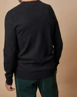 Pull 100% Cachemire Lucien col V noir