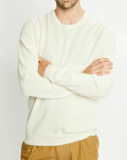 Pull 100% Cachemire Machron col rond écru