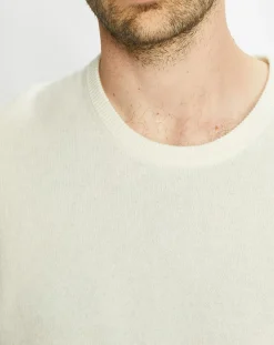 Pull 100% Cachemire Machron col rond écru