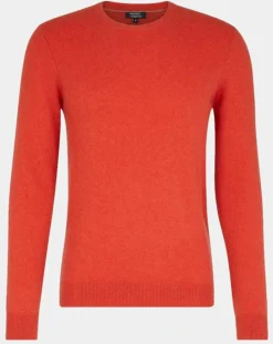 Pull 100% Cachemire Machron col rond orange