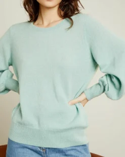 Pull 100% Cachemire Manches Ballon Angelina Col rond amande