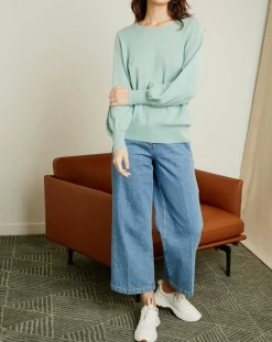 Pull 100% Cachemire Manches Ballon Angelina Col rond amande