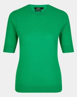 Pull 100% Cachemire manches courtes Difi vert emeraude