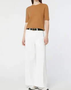 Pull 100% Cachemire manches courtes Difi camel