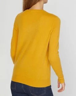 Pull 100% Cachemire Nabri col rond jaune