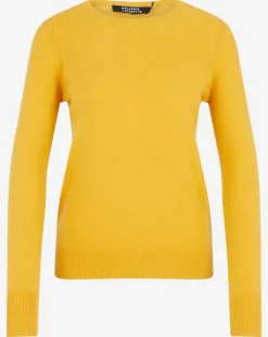 Pull 100% Cachemire Nabri col rond jaune