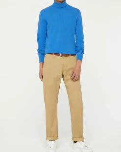 Pull 100% Cachemire Nachrol col roulé bleu