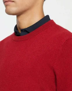 Pull 100% Cachemire Nachron col rond rouge