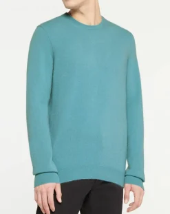 Pull 100% Cachemire Nachron col ras du cou bleu