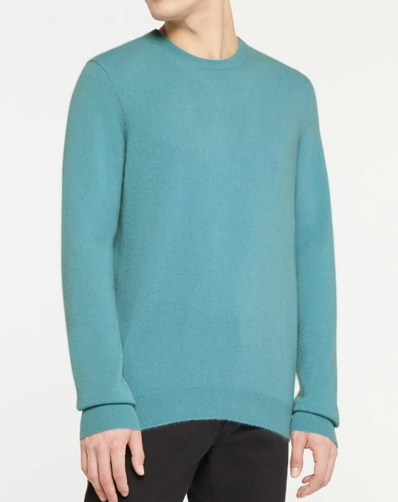 Pull 100% Cachemire Nachron col ras du cou bleu