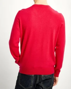 Pull 100% Cachemire Nachve col V rouge clair