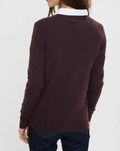 Pull 100% Cachemire Nocon col V marron