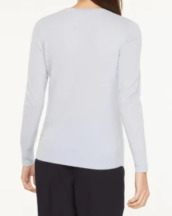 Pull 100% Cachemire Yabri col rond bleu clair