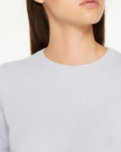 Pull 100% Cachemire Yabri col rond bleu clair