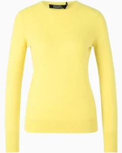 Pull 100% Cachemire Yabri col rond jaune