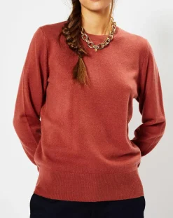 Pull 100% Cachemire Zabri col rond bois de rose