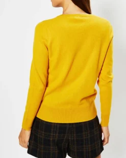 Pull 100% Cachemire Zocon col V jaune