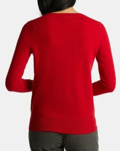 Pull 100% Cachemire Zocon col V rouge