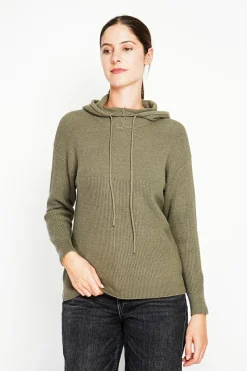 Pull à capuche kaki