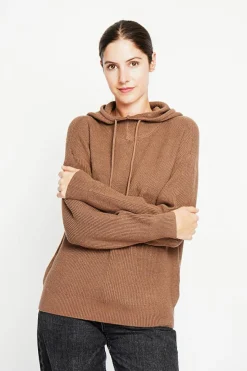 Pull à capuche marron
