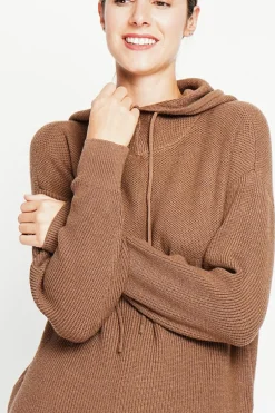 Pull à capuche marron