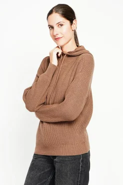 Pull à capuche marron