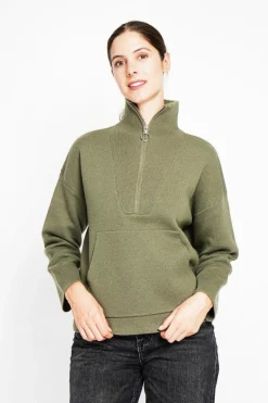 Pull à col montant kaki