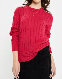 Pull 100% Coton bioologique Bong rose foncé