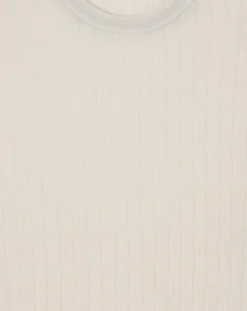 Pull 100% Laine d'agneau col rond Cable écru