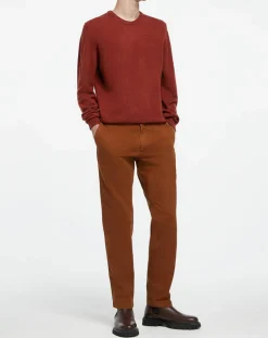 Pull 100% Laine d'agneau col rond orange moyen