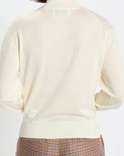 Pull 100% Laine vierge Col montant écru