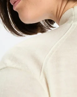 Pull 100% Laine vierge Col montant écru