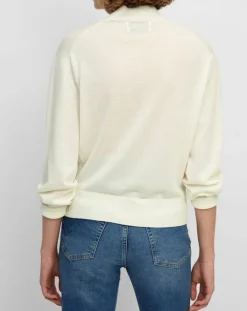 Pull 100% Laine vierge Col montant écru