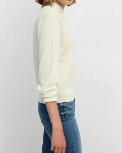 Pull 100% Laine vierge Col montant écru