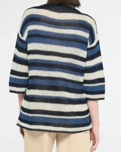 Pull 100% Lin Gentile bleu/multicolore