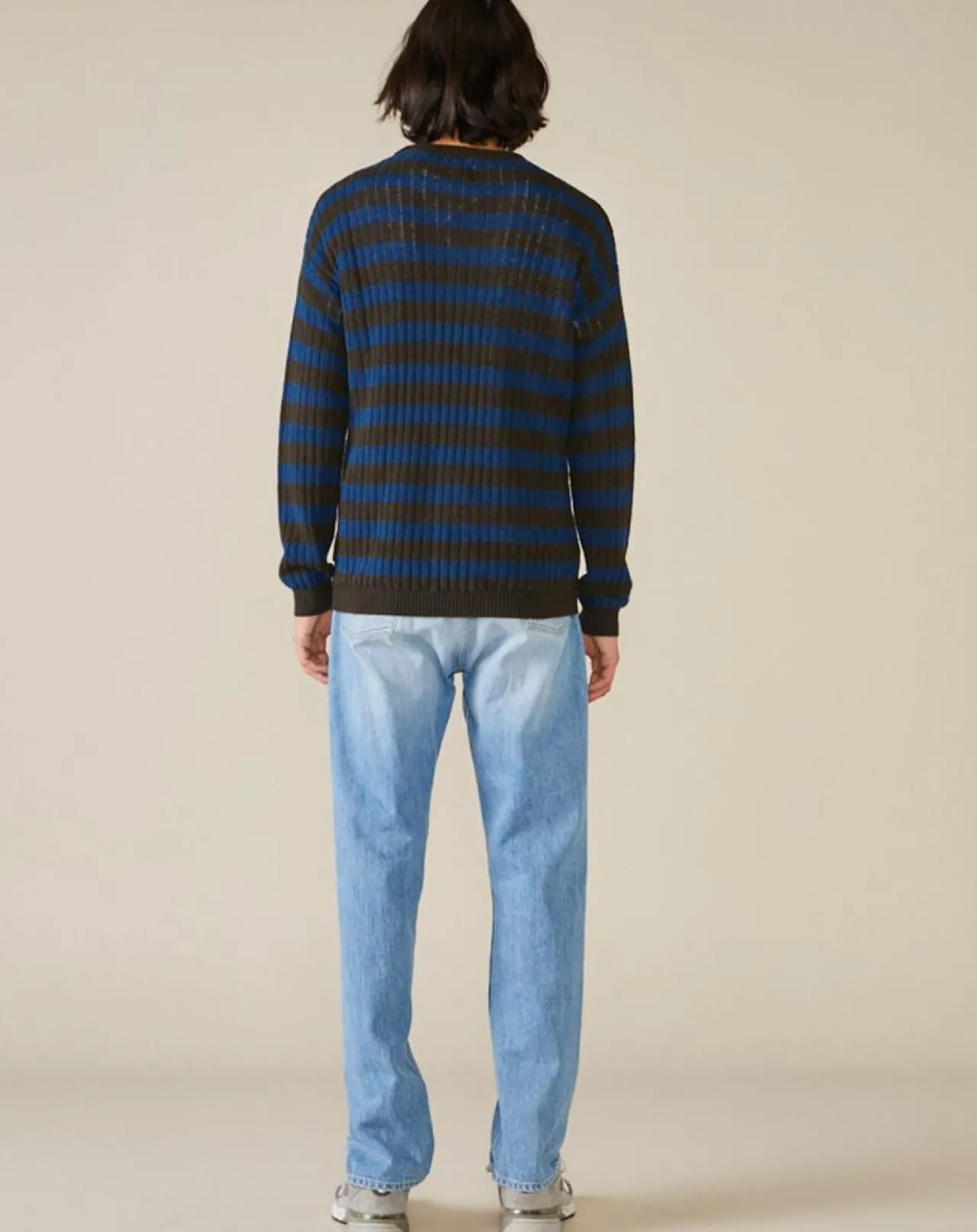 Pull 100% Lin Nect rayé bleu