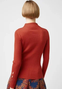 Pull, Abelle col montant ouvertures orange rouille