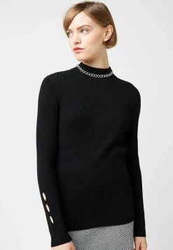 Pull, Abelle col montant ouvertures noir