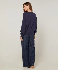 Pull Aimée en Laine mélangée bleu denim