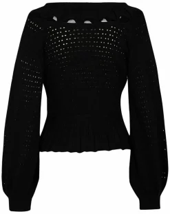 Pull ajouré Pointelle noir