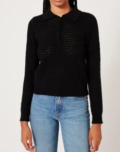 Pull ajouré Pointelle noir