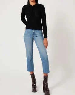 Pull ajouré Pointelle noir