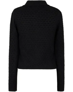 Pull ajouré Pointelle noir